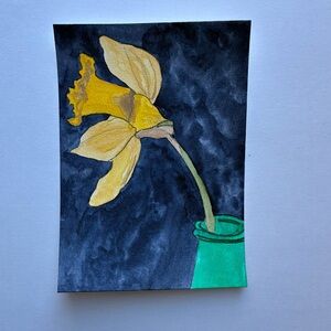 Yellow Floral Daffodil Art